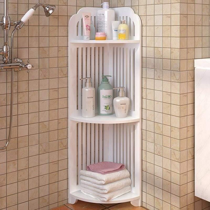 -bathroom shelf floor punching bathroom receive free corner