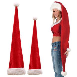 Christmas Hat Claus Children Cap Santa Long Plush Adult for
