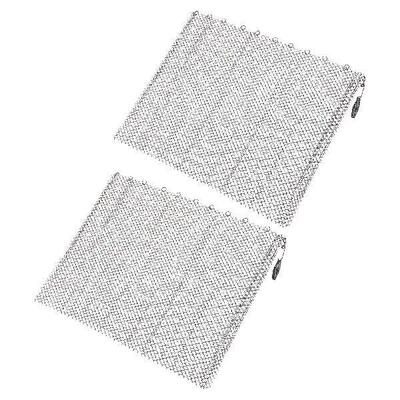 2 Pcs Indoor Fireplace Mesh Screens Black Out Curtain Iron