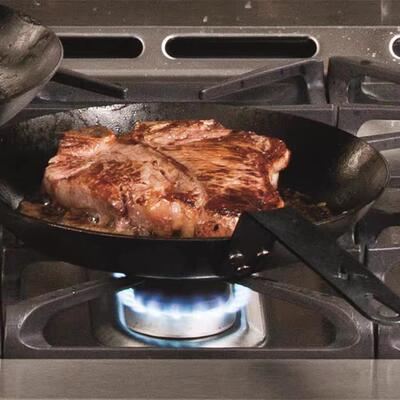 Pre-Seasoned Carbon Steel Frying Pan Skillet Stove Grill
