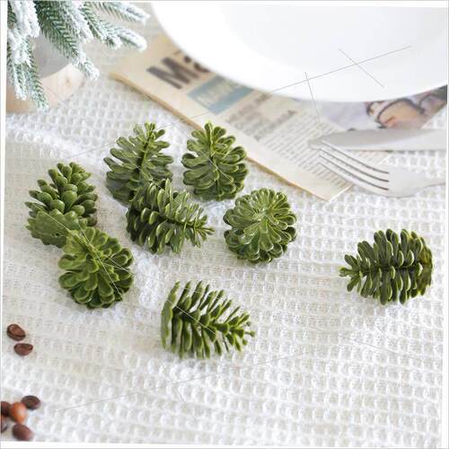 Plastic pine cones Green pine cones Christmas decorations