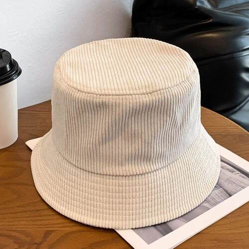 Warm Bucket Hat Outdoor Plush Corduroy Panama Hat Casual Win