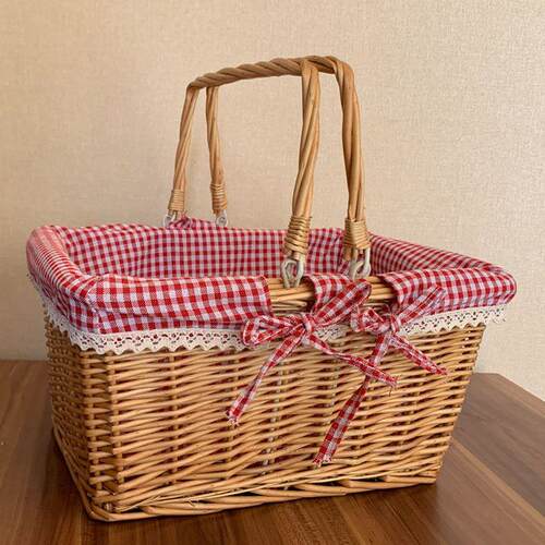 Portable vegetable Rattan storage basket Willow fruit basket