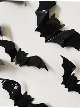 16pcs Halloween 3D black bat Wall Stickers Halloween party