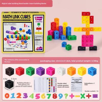 100pcs Numberblocks Multilink Linking Counting Cubes Snap
