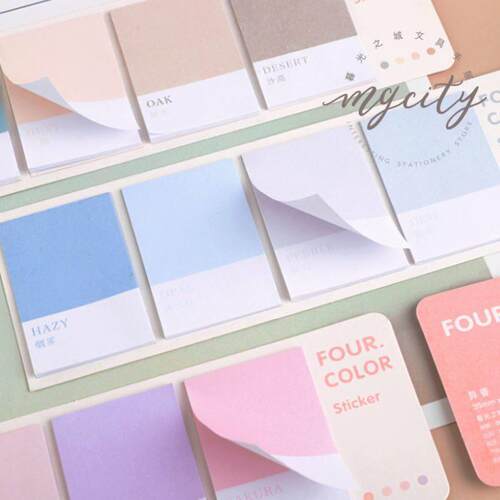 80sheets/pack Four Color Sticky Notes Index Memo Pad Bookmar