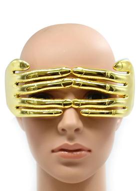 Gold Fingers Glasses Festival Points Men One Piece Silver Ba