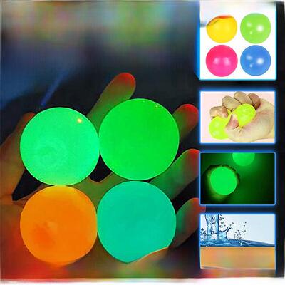 sticky wall balls globbles ceiling squeeze ball glow in dark