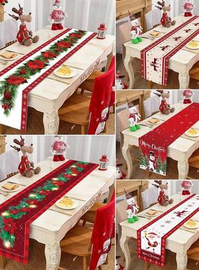 Christmas Table Runner Cloth Merry Christmas Table Decor for
