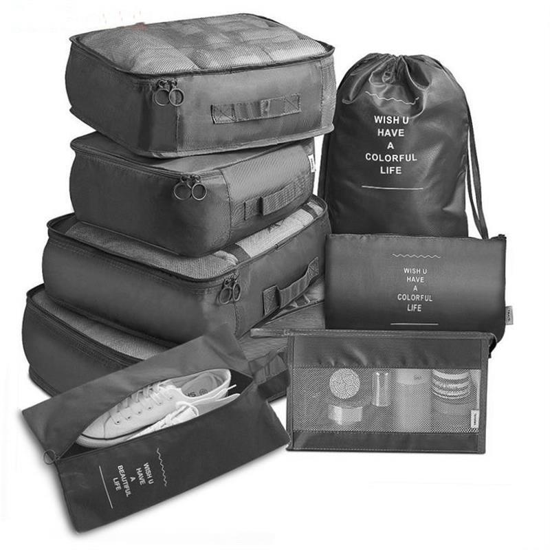 8pcs Set Travel Organizer Storage Bags Suitcase Packing Set1