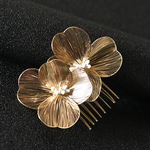 Bride Wedding Hair Combs Gold/Silver Color Alloy Flower Hair