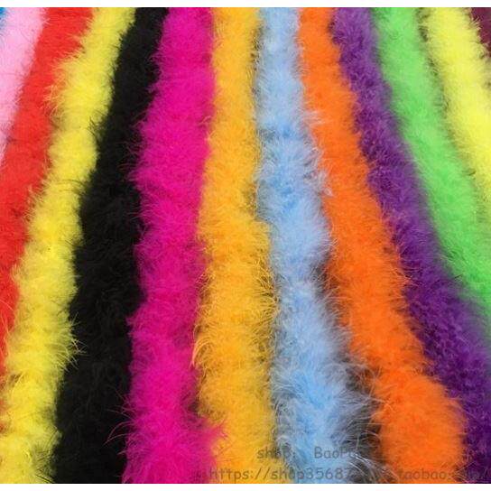 2m white fluffy feather boa strip fancy dress party wedding图片
