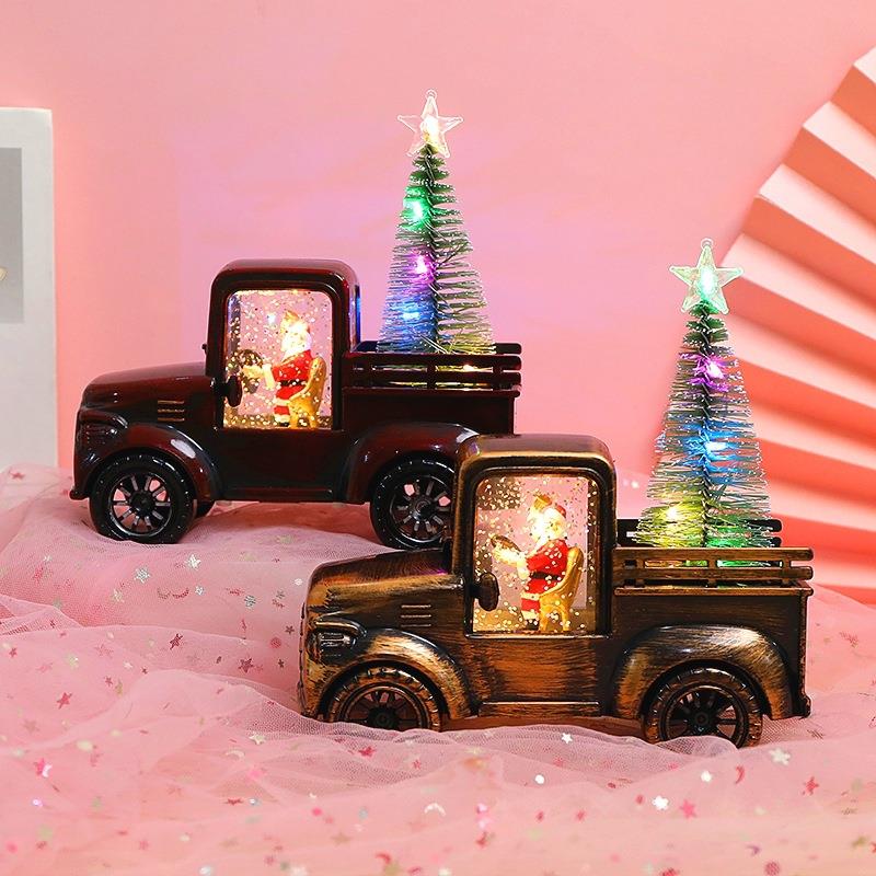 Christmas decorations Santa drives a tractor display light灯