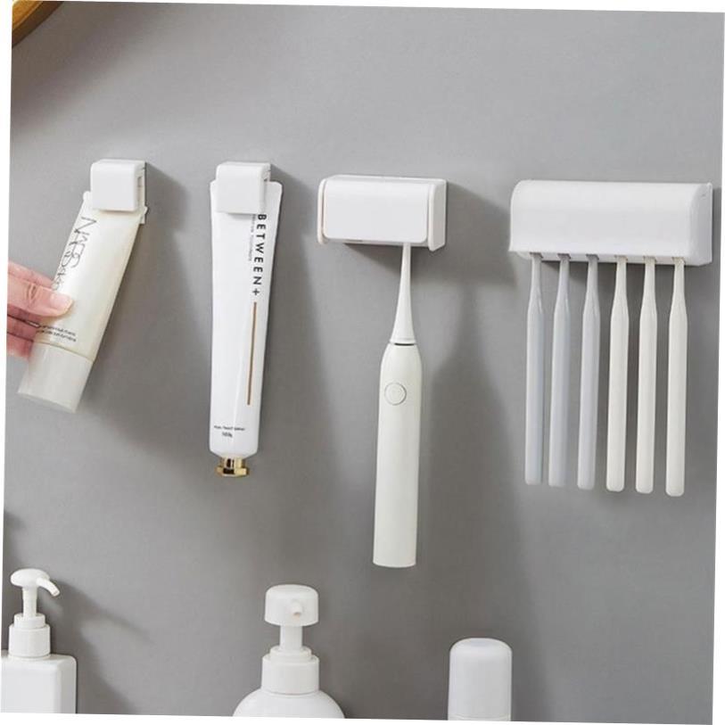 Punch-free Wall-mounted Toothbrush Holder Toothpaste Holder