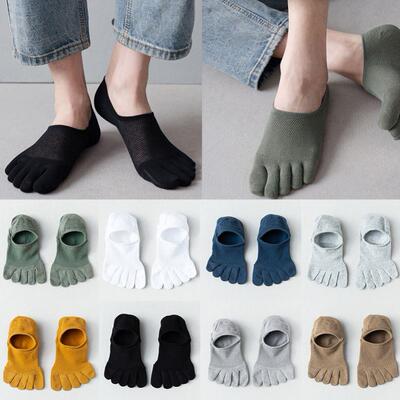 2pairs Man Women Slipper Toe Socks Mesh Hollow No Show Socks