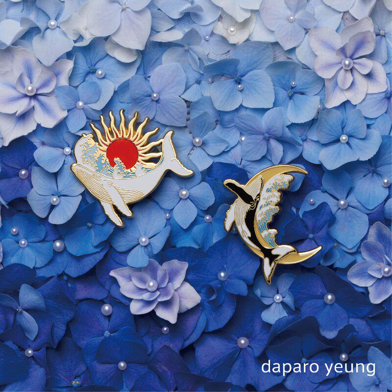 daparo yeung 达普罗大翅鲸座头鲸文创胸针女徽章夜光情侣礼物