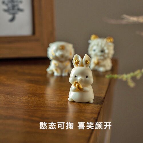 手工精雕十二生肖属龙汽车摆件鼠牛虎兔龙年蛇马羊猴鸡狗猪摆件