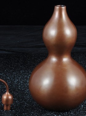 紫铜葫芦摆件开盖空心招财葫芦风水摆设家居客厅酒柜电视柜装饰品