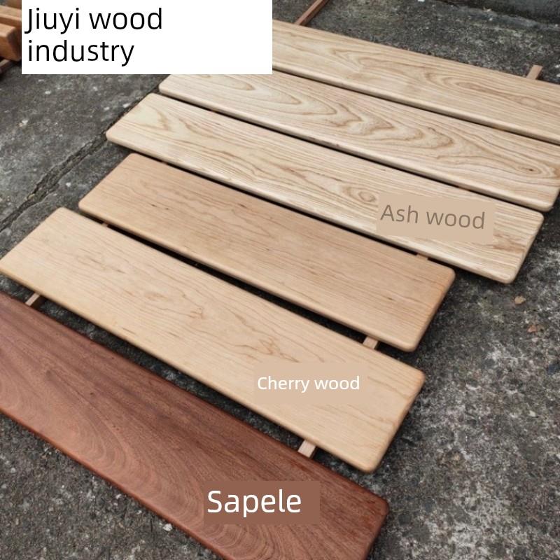 樱桃木红橡木沙比利实木一字隔板置物板客厅置物架书架墙壁木板