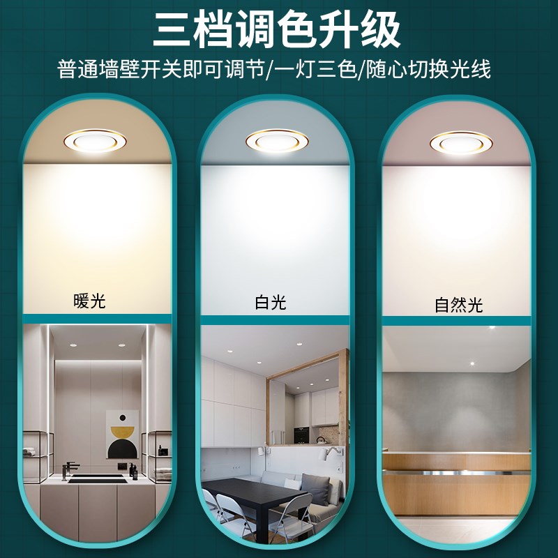 筒灯led天花灯嵌入式客厅小灯家用孔灯天花板过道走廊吊顶孔射灯