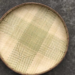 精选竹编制品竹簸箕竹匾竹编圆形晾晒家用水丸药匾无孔筛子