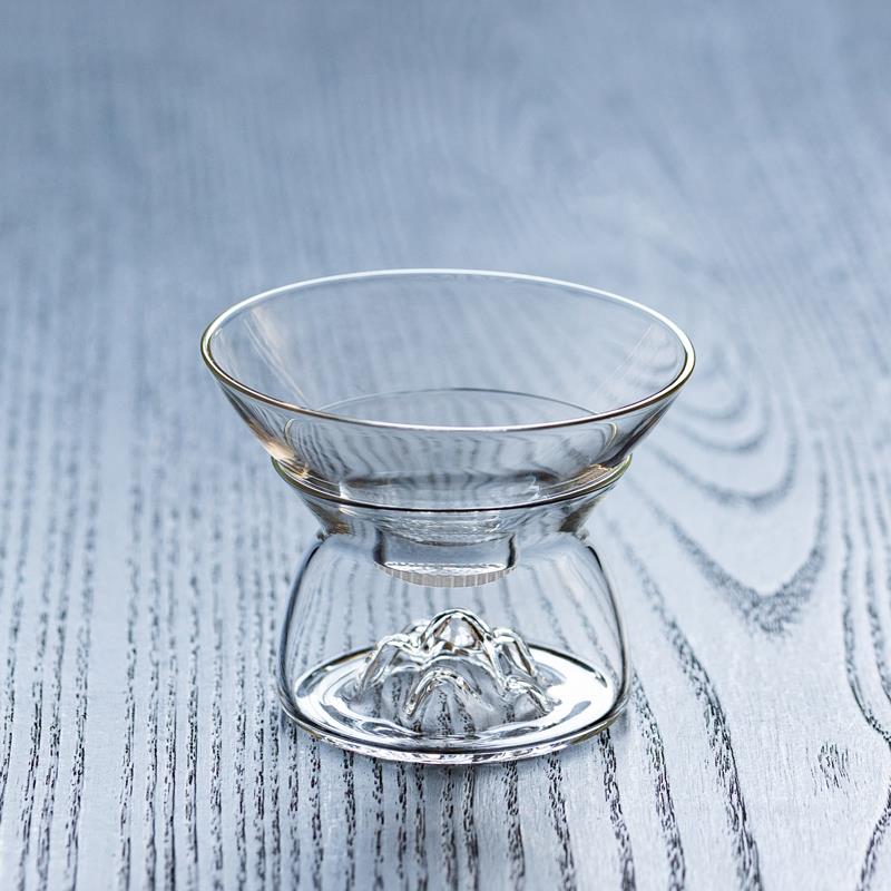 玻璃远山茶滤创意功夫茶具配件茶漏茶叶过滤器茶隔泡茶过滤网一体