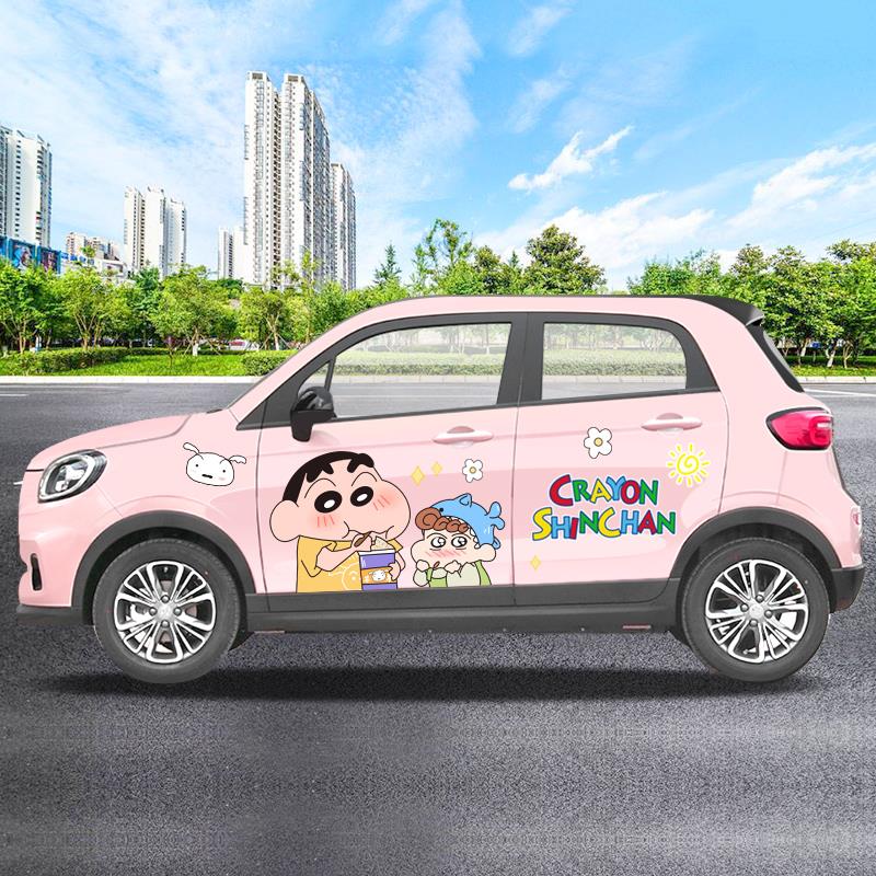 零跑T03汽车专用改装车身贴纸蜡笔小新创意个性装饰车门贴画拉花