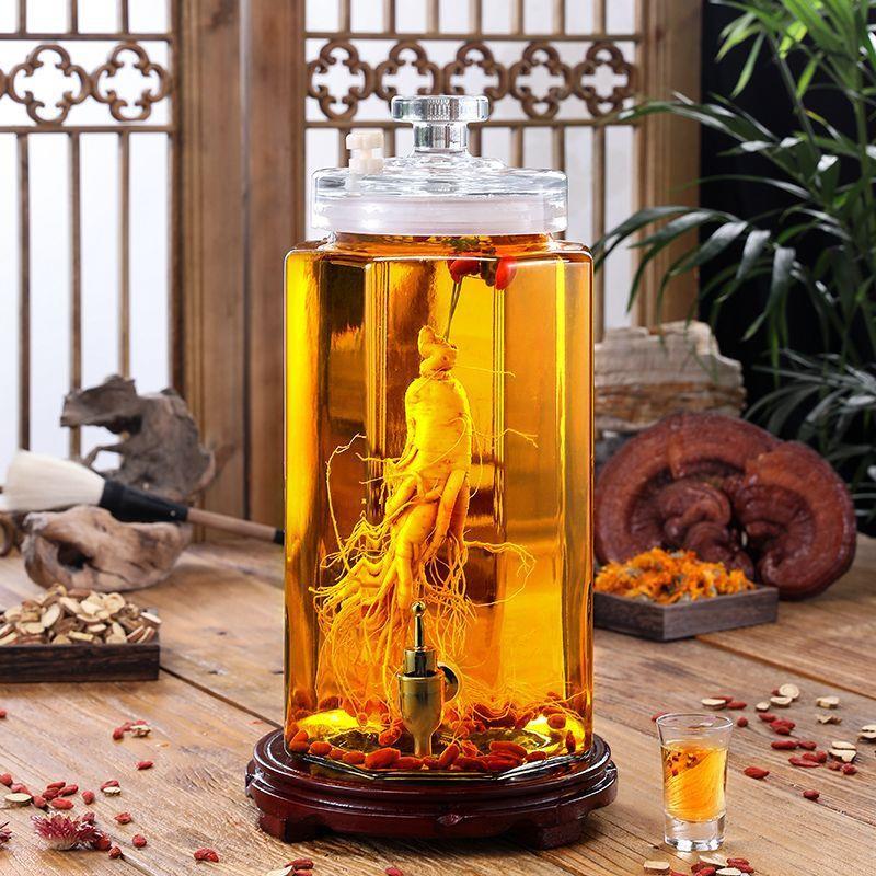 泡酒专用玻璃瓶子加厚密封酒坛子装酒容器人参药酒罐带龙头空酒瓶