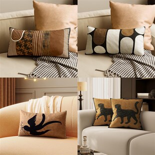 精选中古风长条抱枕轻奢高级感客厅沙发靠枕中式靠背长方形含芯靠