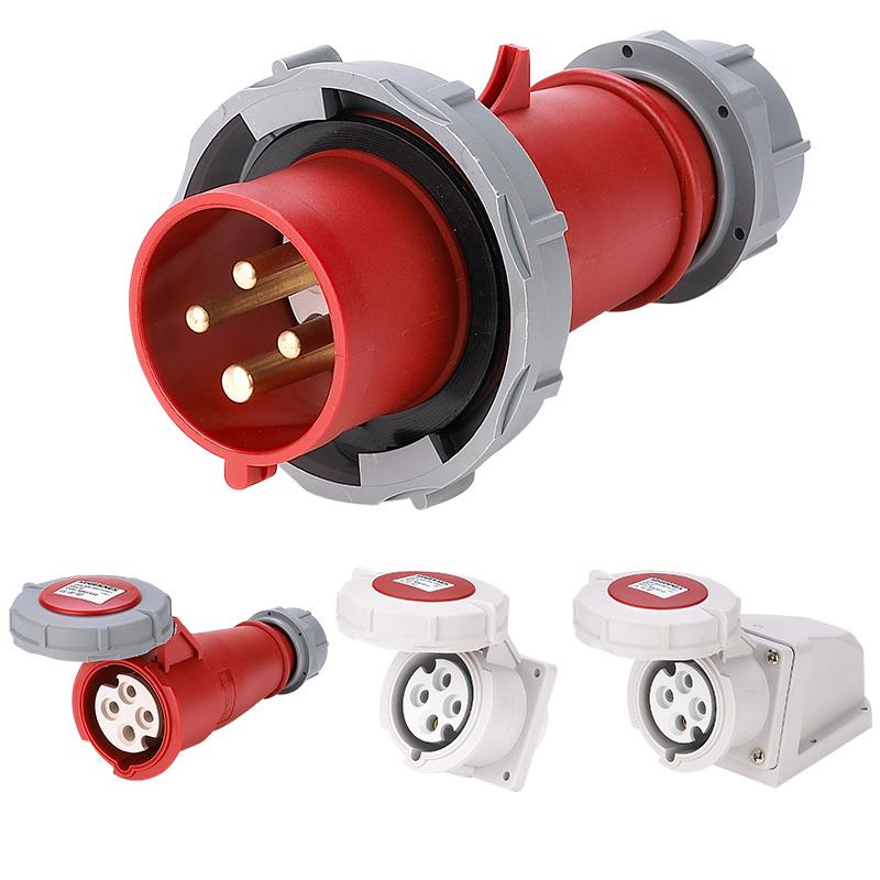 德标16A/32A 3/4/5芯IP67防水工业航空插头插座380v三相电连接器