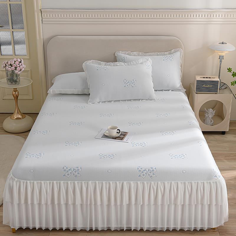 A类冰豆豆冰丝席床裙款家用空调席可机洗裸睡单双人夏凉席软席子