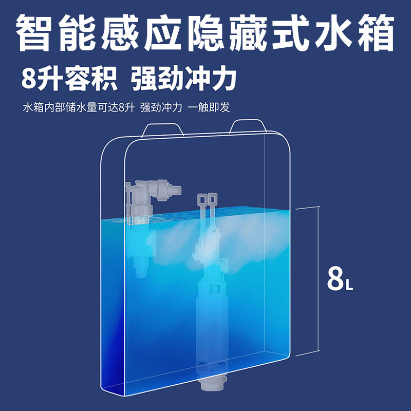 暗装式家用卫生间入墙式蹲便器嵌入隐藏式感应公厕全自动冲水箱
