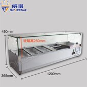 威塔玻璃台式 冷藏披萨操作台沙拉台甜品展示柜不锈钢桌上保鲜冷柜