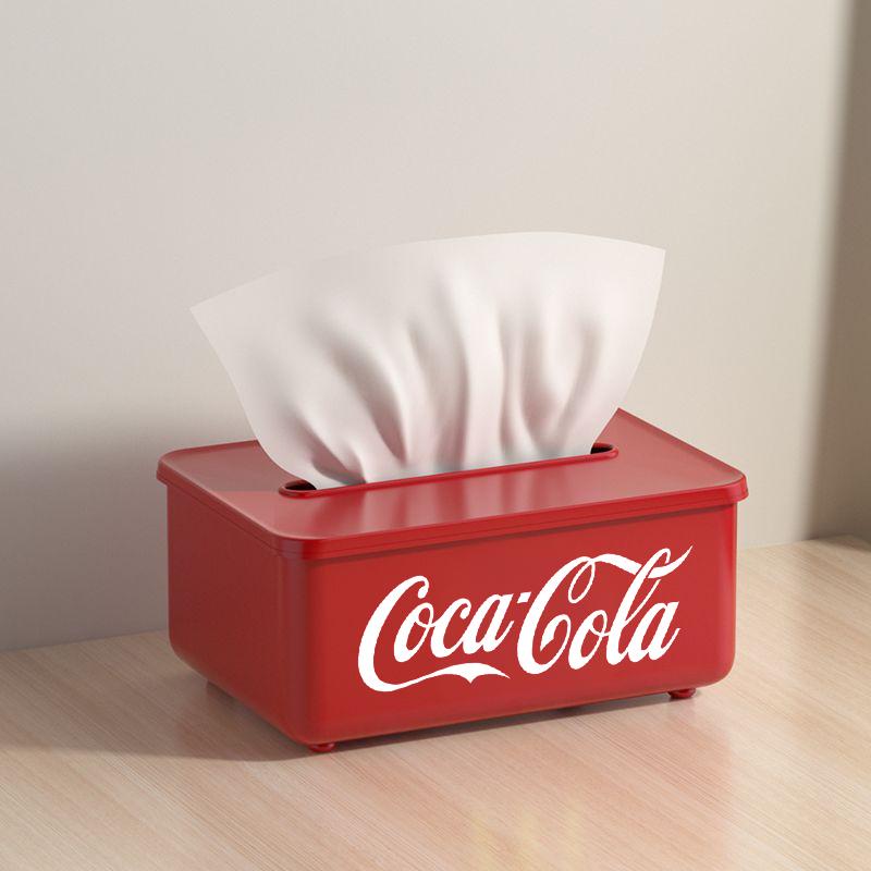 CocaCola可口可乐纸巾盒家用客厅桌面简约餐巾纸收纳盒