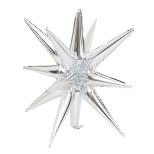 连体水滴光芒4D铝膜金色银色气球爆炸星婚庆酒店装饰生日派对布置