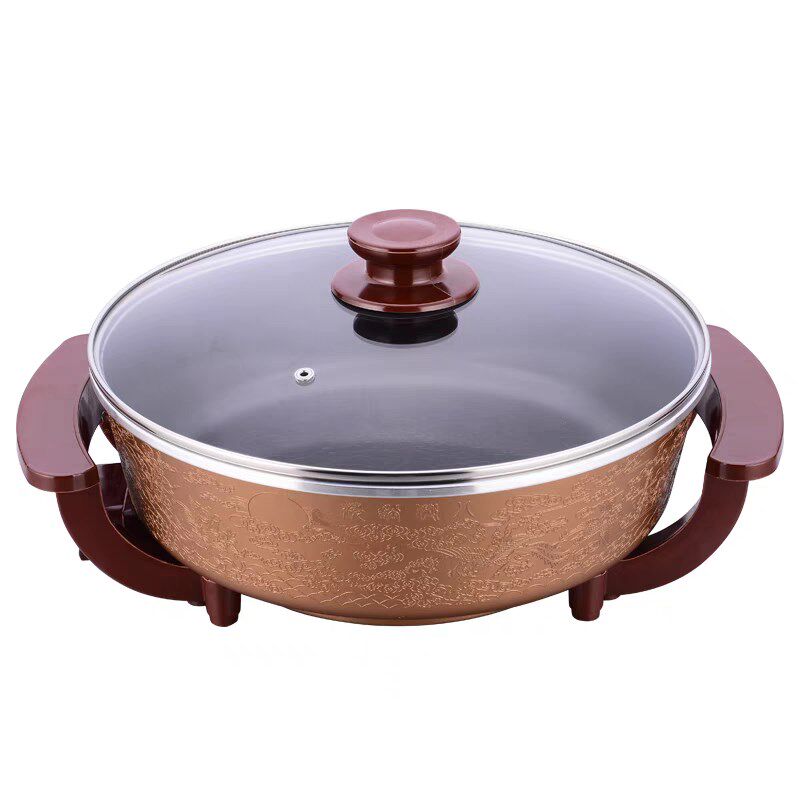 傻厨电煎锅多功能电热锅无烟不粘电炒锅煎包子平底锅烙饼锅电火锅