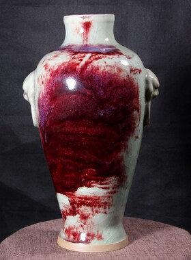 神垕钧瓷礼品国礼窑变泰和坊窑花瓶大师作品特色工艺品博古架摆件