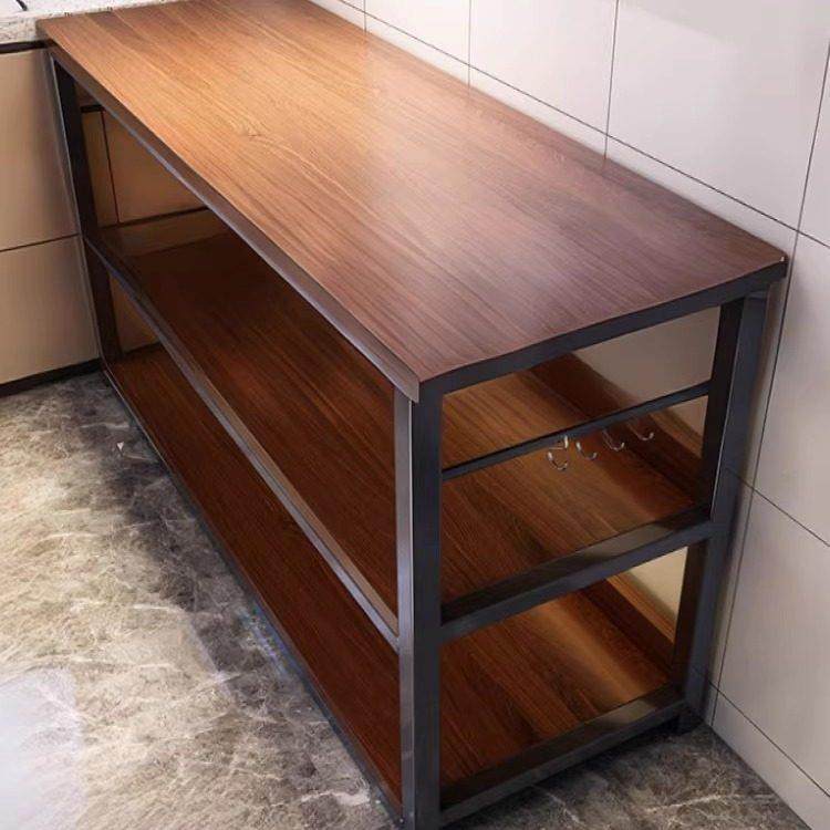 厨房置物架落地多层微波炉架切菜桌多功能家用长方形小长桌收纳层