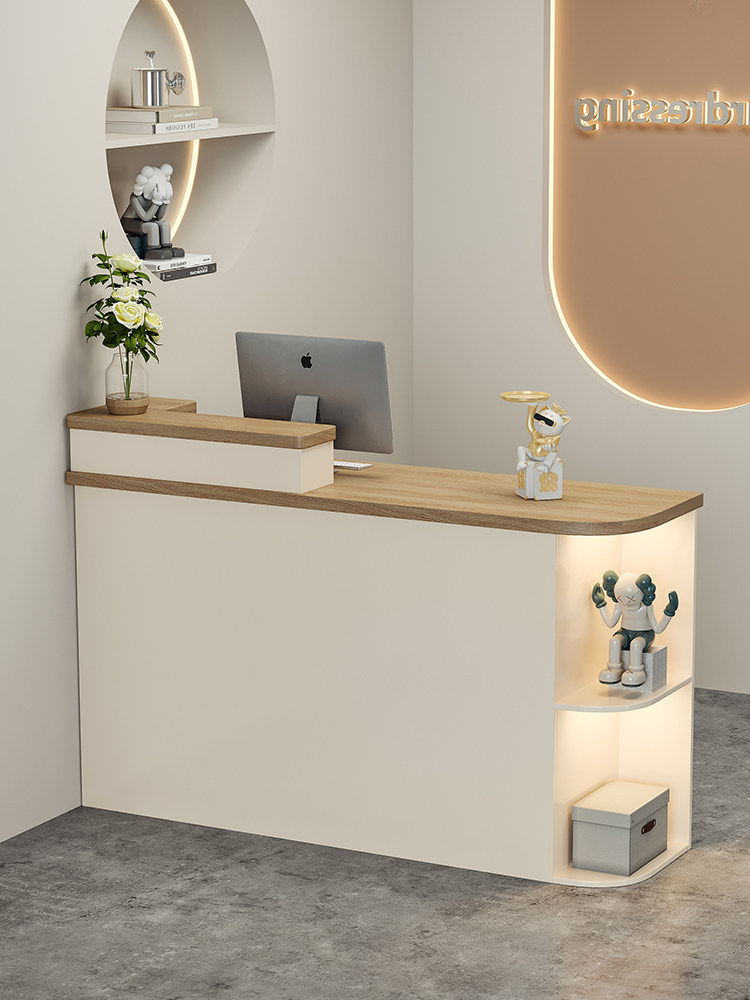 吧台收银台店铺小型服装店美容院美发接待台前台女装店收银桌柜台