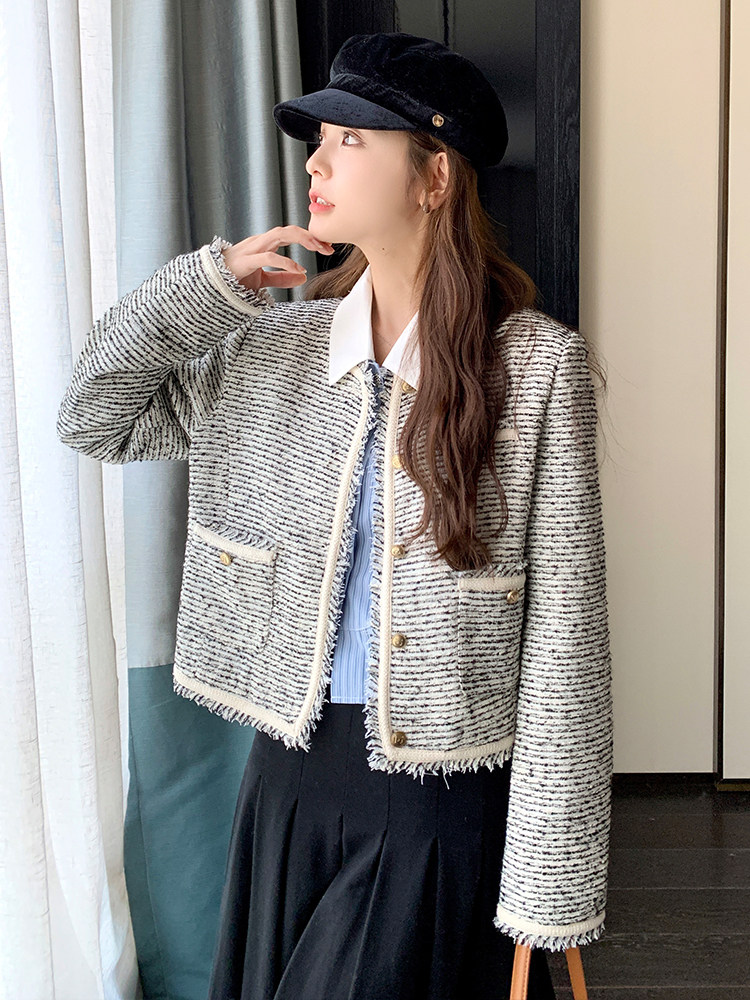 现货】韩版甜美小香风短外套B082-3696-P135K188,女装短外套,浙宝192（原082）