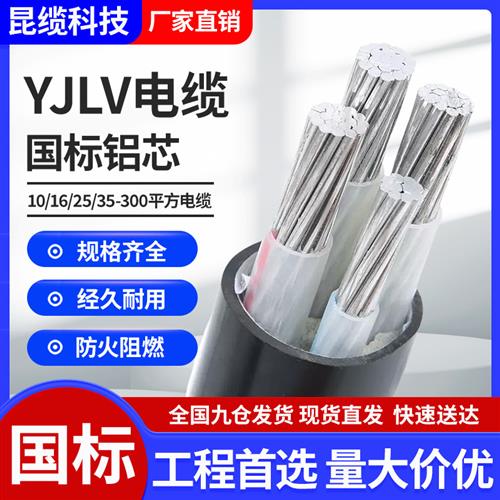 铝芯电缆线4芯16/25/35/50/70/95平方铝线地埋线三相四线电缆铠装