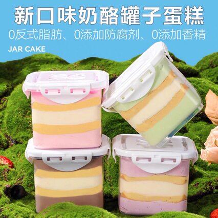 网红奶酪罐子650ml动物奶油小盒子蛋糕巧克力蓝莓桑葚千层甜品