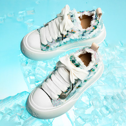 【张泽禹同款】SOAP OPERA泡泡鞋厚底帆布鞋糖果薄荷夏季内增高新