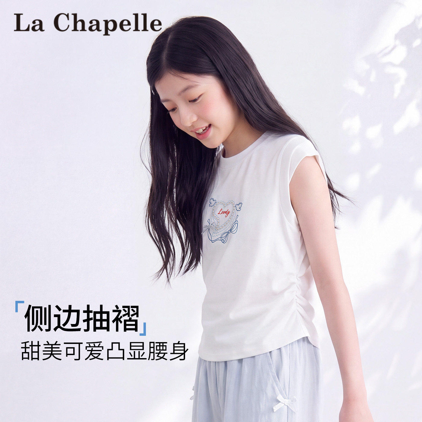 女童夏季纯棉刺绣短袖T恤