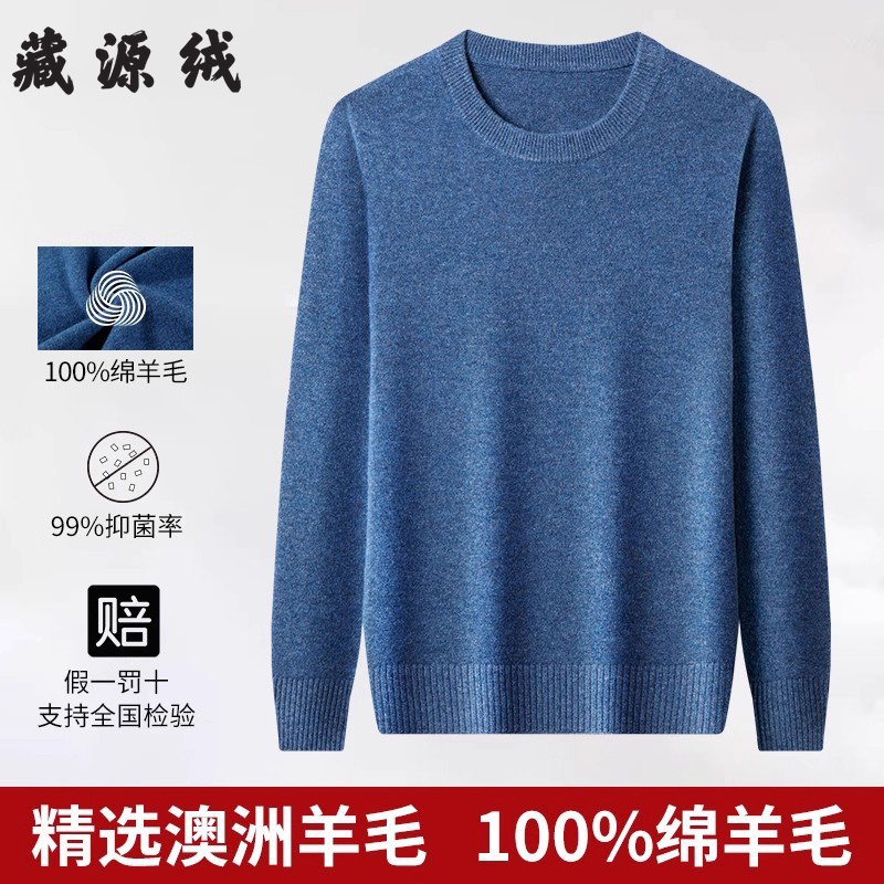 2024冬季新款羊毛衫男100纯羊毛