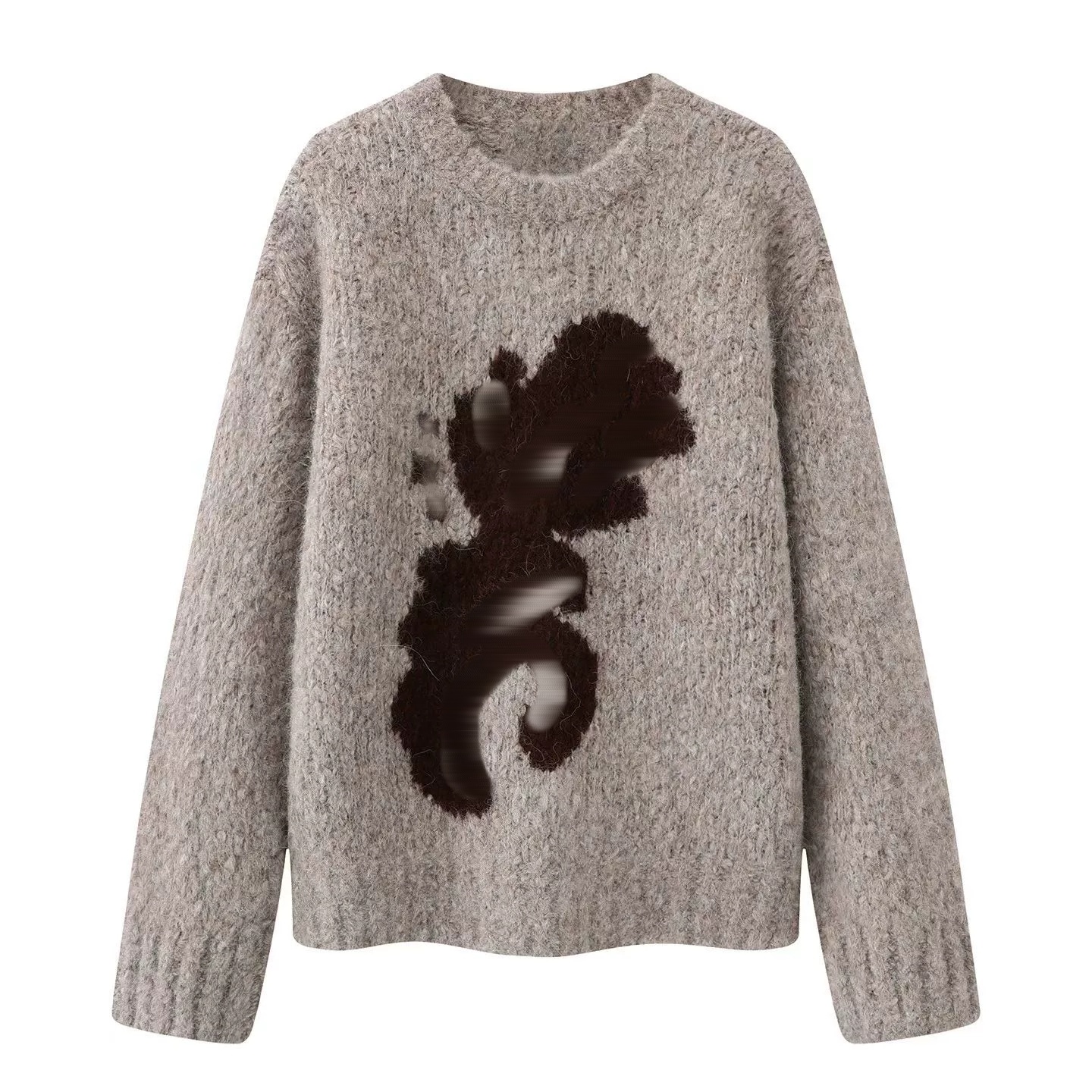 提花宽松百搭毛衣针织衫上衣女