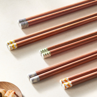 GOSHAWK新款红檀木筷子家用分人高档木质实木筷一人一色家庭专用