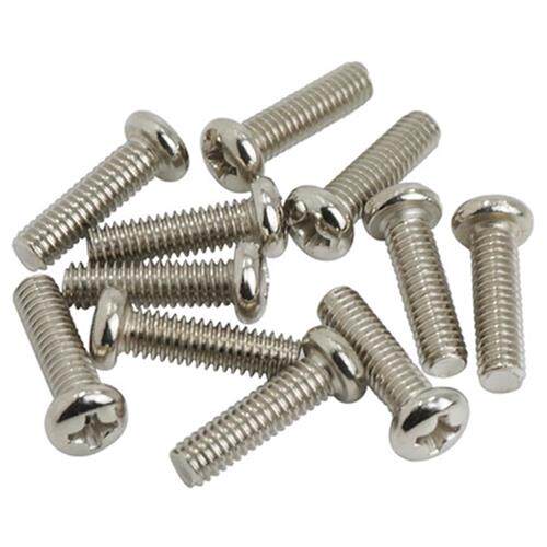 PM十字圆头盘头机牙小螺丝钉M2M2.5M3M3.5M4*3X4X5X6X30镀镍1千颗