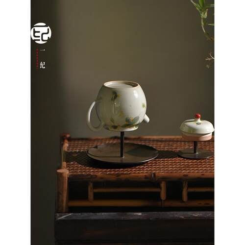 一纪高端盖置紫砂壶茶壶沥水晾壶架铜制祥云新中式茶台茶道摆配件