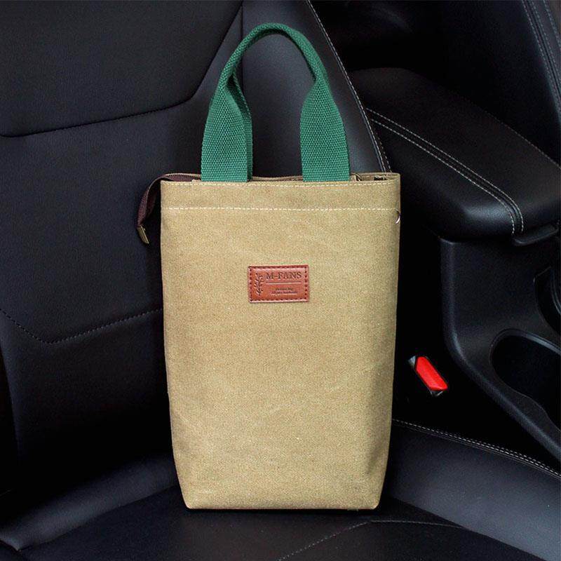 简约帆布手提水杯袋上班外出百搭斜挎水壶包保温杯雨伞通用收纳袋